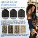 Halo Hair Extensions with Invisible Wire 20 Inch Dark Brown Hair Extensions with 4 Secure Clips Wavy Synthetic Hair extensions for Women Daily Part Use
