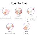 MERVF Oval Press on Nails Medium Nails Purple Ombre French Tip Glue-ons Glitter Design Round Acrylic Fake False Nail Supplies Art DIY for Women Glossy 24pcs