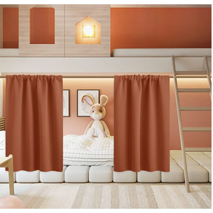 RYB HOME Small Curtains for Door Windows - Blackout Thermal Insulating Drapes for Home Theatre Bathroom Basement Cafe RV Camper Windows Blinds, Wide 34 x Long 30, Burnt Orange, 1 Pair