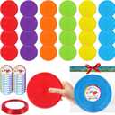 24 Pcs Flying Disc End of Year Gifts Bulk, 7 Rubber Flyer Disks with Gift Cards Outdoor Flying Discs for End of Year Gift Summer Beach Party Supplies, 6 Colors