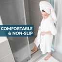 ComfiLife Bath Mat for Bathroom Tub and Shower  Non Slip Extra Large Bathtub Mat with Drain Holes & Suction Cups  Machine Washable Rubber Mats to Keep Bathtub Clean (Cream, Wave 16" x 40")