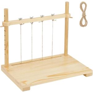 BENECREAT 15.7x9.4inch Bookbinding Sewing Frame Set, Hand DIY Book Binding Tools with Hemp Rope for DIY Bookbinding Crafts and Sewing Supplies