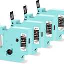 Vixic LM1600 Label Maker Tape Replacement for DYMO D1 Label Tape, White on Black, 1/2 Inch x 23 Ft Compatible with Dymo LabelManager 160, 280, 210D, 360D, 420P, PnP Label Maker, 4-Pack