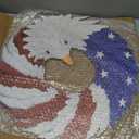 2026 Eagle Flag Wreath, 250th Anniversary Patriotic Eagle Wreath, Red White and Blue with Stars, Independence Day 4th of July Front Door Wall Decor (Medium-2D, Round)