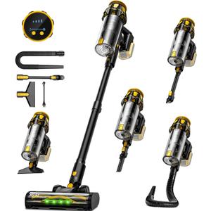 Cordless Vacuum Cleaner for DeWalt 20V Battery, 45KPA 400W Vacuum Cleaners for Home, Self-Standing Stick Vac w/LED Display, Anti-Tangle Lightweight Vacuum for Carpet, Floor, Car(Battery Not Included)