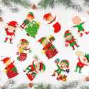 24 Pack Christmas Elf Ornament Crafts DIY Elf Hanging Decorations Make Your Own Christmas Craft with Xmas Craft Stickers for Winter Holiday Xmas Party Supplies Home Class Activities