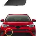 Car Front Bumper Tow Hook Cover Compatible with Toyota RAV4 2016 2017 2018 Trailer Cover Cap 532850R080 532860R080 Trailer Cover Towing Eye Cap Matte Black Right Side