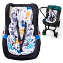THE KENKYO Infant Car Seat Insert, 2-in-1 Reversible Baby Car Seat Cushion, Carseat Head & Body Support for Newborn, Soft Stroller Cushion Insert for Bouncer, Swing, Baby Registry Seach (Dinosaur)