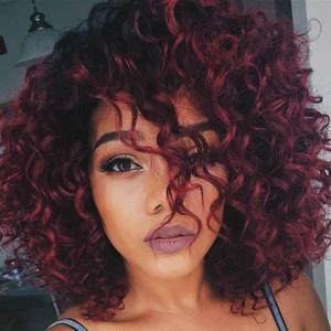 Red Afro Curly Wig for Black Women Red Kinky Burgundy Wigs Synthetic Natural Looking Daily Party Cosplay Hair Wig