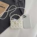 Luxury Pearl Bag Chain Bag Purse, Artificial Pearl Clutch Crossbody Handmade Bags, Evening Bags for Party Wedding Bridal Party Travel Prom 15