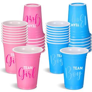 Norme 30 Pcs Gender Reveal Plastic Cups Team Boy Team Girl Disposable Blue Pink Plastic Cups Gender Reveal Party Supplies for Beverage Drink Tableware(12 oz) Norme 30 Pcs Gender Reveal Plastic Cups Team Boy Team Girl Disposable Blue Pink Plastic Cups Gender Reveal Party Supplies for Beverage Drink Tableware(12 oz)