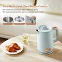 OLEGA Electric Tea Kettle: 1200W Fast Boil Electric Water Kettles 1.5L | Double Wall Stainless Steel Tea Kettle, Auto Shut-Off, BPA-Free Hot Water Boiler Teapot for Coffee & Tea -Light Blue