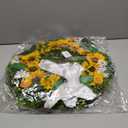 Front Door Wreath Sunflowers and Daisies, 20" Spring Wreaths for Front Door, Wreaths for Front Door w/Long Door Hook, Optional Reversible Welcome and Blessed Sign Spring Wreath, Front Door Decor