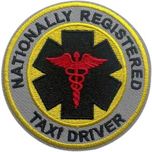 2 x Nationally Registered Taxi Driver 3 Inches Iron On/Sew On Embroidered Applique Patch, EMS EMT Embroidery Patches, DIY Accessories for Backpacks, Army Vests, Bags, Hat, Clothes, Medician Gifts