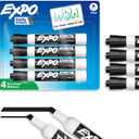 EXPO Dry Erase Markers, Low Odor Ink, Black, Chisel Tip, 4 Count - Easily Erases, Vibrant Ink, Ideal for Classroom, Back to School Supplies, Teachers, Office, Whiteboard & Home