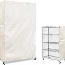 Heavy-Duty Waterproof Wire Shelf Cover, Garage Storage Shelving Protector, Universal Fit 48 x 18 x 72 Inch Rack Covers with 1" Tolerance (White)