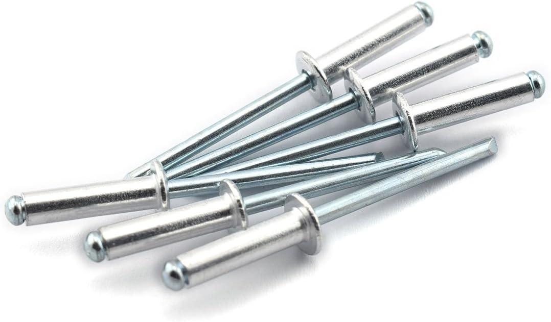 HJ Garden 60pcs 3/16" x 3/4" (6-12) Aluminum Blind Pop Rivet Round Dome Head Open End Decorating Fastener Nails Pop Rivets 4.8x18mm