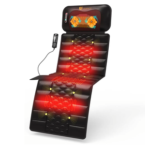 Massage Mat, Detachable Neck Massager, Full Body Vibration Heating, Massage Pad with 10 Vibrating Motors and 9 Speed Settings for Home Office Use, Gift for Men Women Parents Christmas,Black
