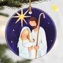 Nativity Christmas Ornament, Dodosky 2.8in Ceramic Religious Ornaments, Xmas Decor, Christmas Tree Ornaments, Xmas Decorations for Tree, Holiday Ornament, Christian Gifts, Religious Gift