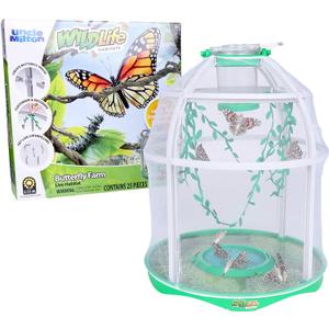 Uncle Milton Butterfly Farm Live Habitat - Observe Caterpillars Transform Into Butterflies, STEM Toy, Great Gifts for Boys & Girls Ages 6+
