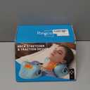 RINGCO Neck Massager Pillow with 3 Level Heating & Vibration Adjustable, Heated Neck Stretcher with 6 Modes, Rechargeable Cervical Traction Device for Pain Relief & Muscle Relaxation (Light Blue)