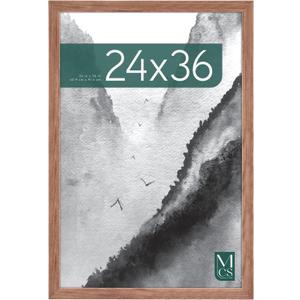 MCS Museum Poster Frame 24x36 Medium Oak, Vertical & Horizontal Wall Hanging Large Picture Frame for Photos, Posters & Art Prints (1-Pack) (24 x 36 in, Medium Oak Woodgrain)