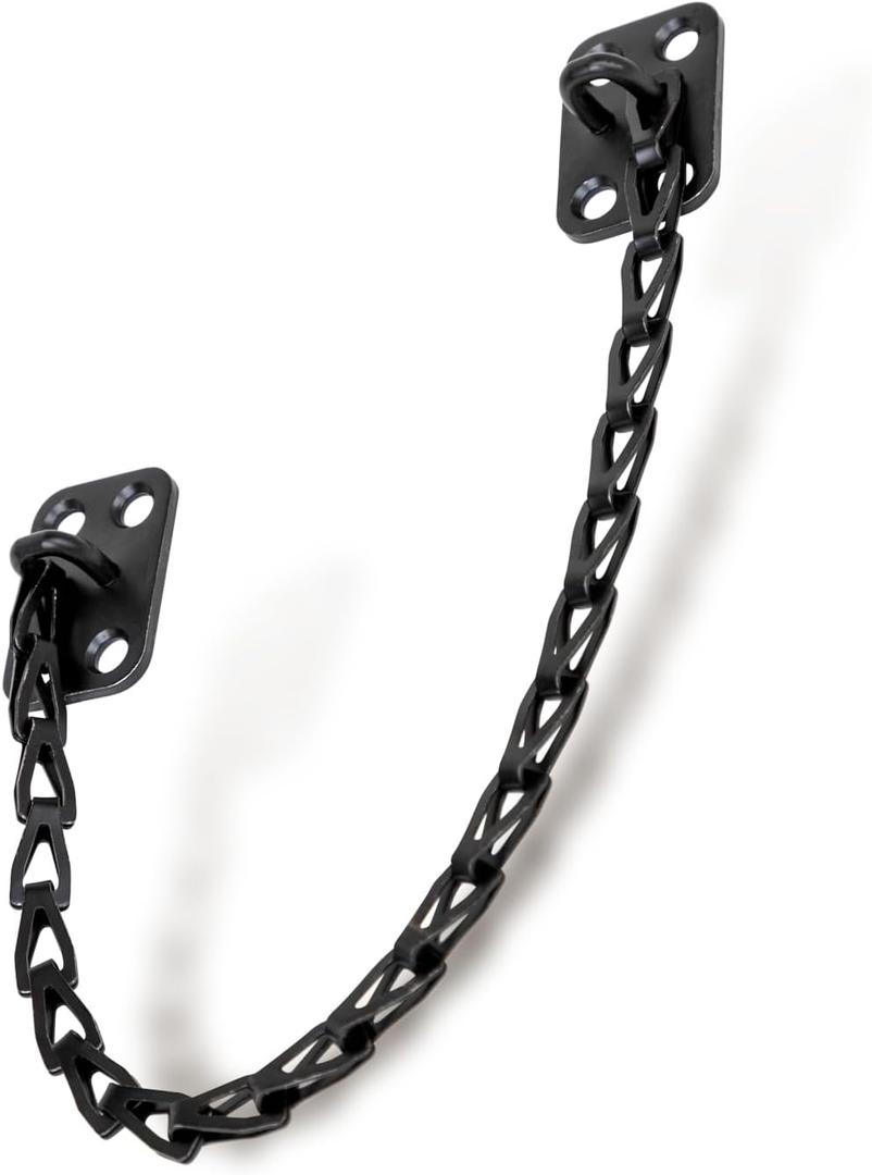 MEGA HANDLES Transom Door Chain 12-Inch, Door Chain Stopper for Transom Windows, Cabinet Door Restraint, Chain Lid Support, Durable Transom Window Hardware for Enhanced Safety - Matte Black