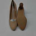 DREAM PAIRS Women's Block Heels Closed Toe High Chunky Rounded Toe Pumps Comfortable Slip On Work Shoes (8.5, Nude)