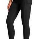 Soothfeel Women's High Waisted Fleece Lined Leggings with Pockets Water Resistant Thick Thermal Warm Winter Ski Hiking Pants (Black)