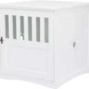 Trixie 19" x 20" Wooden Indoor Dog Crate, Small Side Table Home for Any Room, Ideal for Small Dogs, White