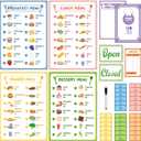 36Pcs Pretend Play Restaurant Menus Set for Kids Kitchen Food Diner Order Pads 4 Pretend Menus 1 Open/Close Sign 30 Play Money 1 Erasable Pen for Toddlers Girl Boy Role Plays Accessory Birthday Gift