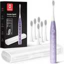 Oclean Electric Toothbrush for Adults, 150 Days Battery Life Electric Toothbrush, USB Rechargeable Sonic Travel Toothbrush with 6 Brush Heads & Travel Case, 5 Modes and Smart Timer, Purple