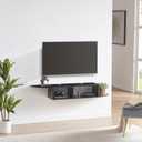 GHC Floating TV Stand, Wall Mounted Entertainment Center and Cabinet Shelf, TV Console with Storage, Media Console for DVD Player, Space-Saving Under TV Shelf for Bedroom, Living Room (Black), 54.9W9.8D8.2H in