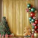 10x12ft Gold Sequin Backdrop Curtain Panels for Parties, Wrinkle Free Glitter Photo Backdrop Drapes 2 Panels 5x12FT Shimmer Back Drop Cloth for Wedding Birthday Christmas Photography Background