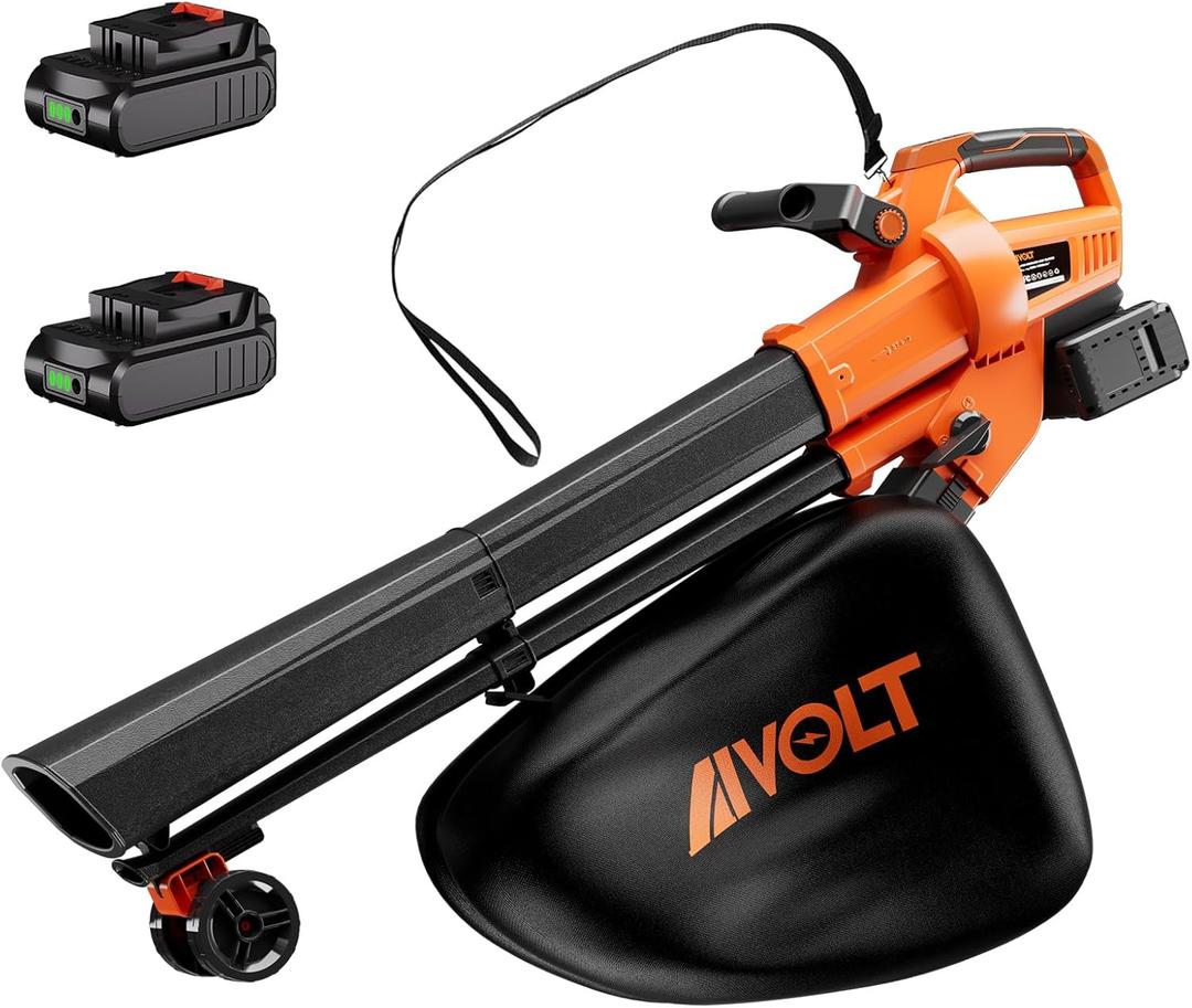 AIVOLT Cordless Leaf Blower Vacuum Mulcher with 40L Bag, 3 in 1 Battery Powered Leaf Blower 40V, 160MPH Air Speed, 4 Speed Modes, with Shoulder Strap, Suitable for Lawn Care, Yard Cleaning