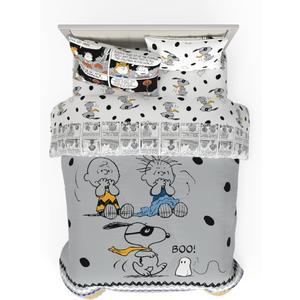 Peanuts Halloween Full Bed Set – Super Soft & Cozy 5 Piece Reversible Comforter and Sheet Set Featuring Snoopy & Charlie Brown, (Official Peanuts Product) by Franco