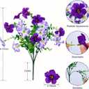 Geegoods Artificial Petunia Flowers for Outdoors, 8 Bundles UV Resistant Realistic Silk Faux Flowers, Purple White Fake Petunias for Planters, Hanging Basket, Porch and Garden Decor(8,Purple White)