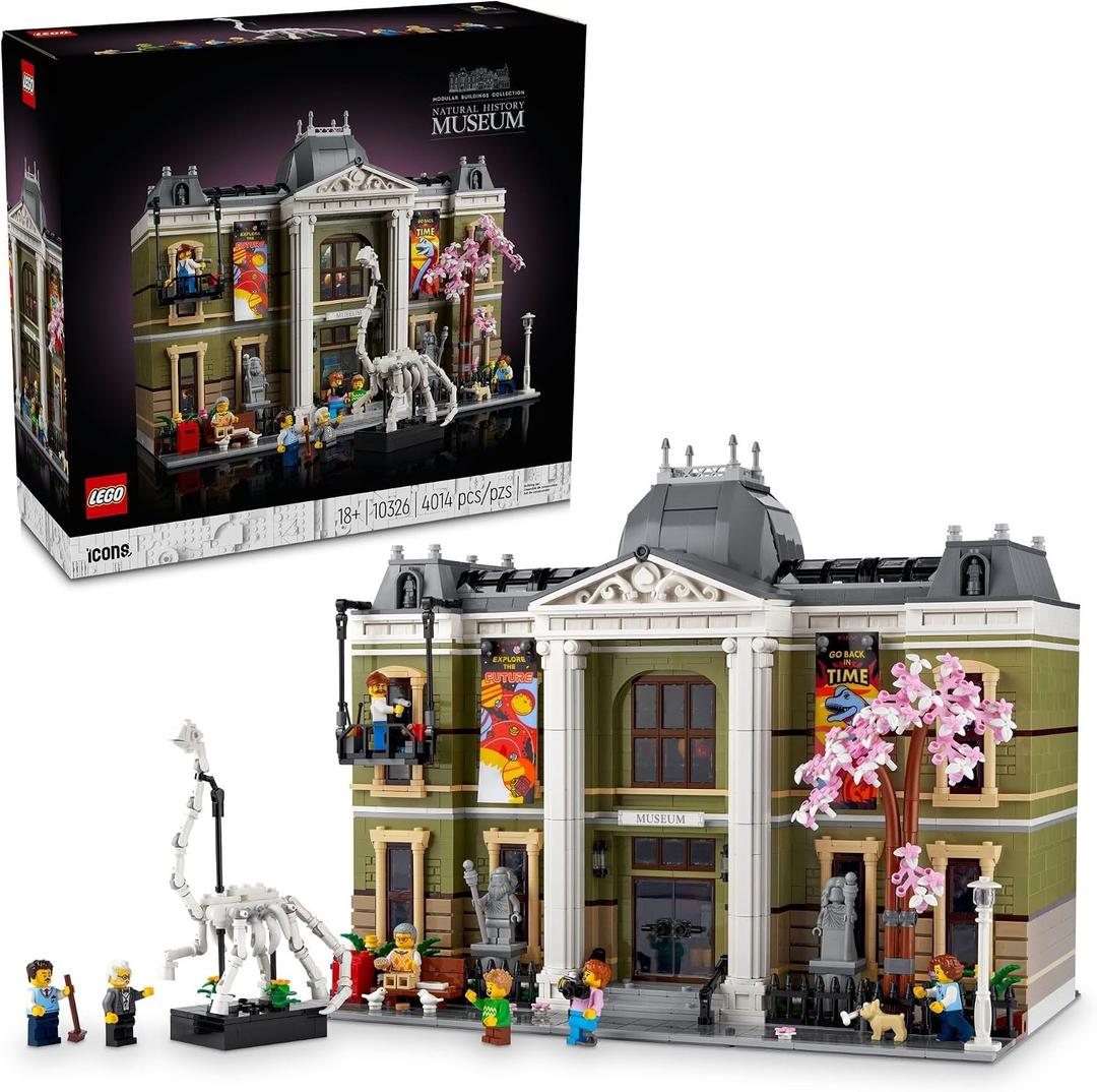 LEGO Icons Natural History Museum Building Kit for Adults, Build and Display Gift Idea for Lovers of Museums, Dinosaurs, Science and Geology, Addition to The Modular Buildings Collection, 10326