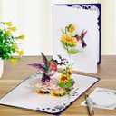CUTPOPUP Mothers Day Card Pop Up, 6x8in. Humming Bird 3D Pop-up Greeting, Birthday Card for Women, Wife, Grandma, Daughter, Mom & All Occasions (Hummingbird Sunflower)