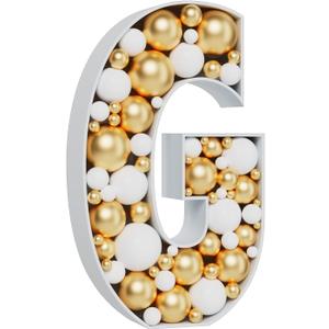 3FT Large Marquee Letters Mosaic Balloon Frame Pre-cut Foam Board Marquee Light Up Letters G for Birthday Party Decorations,Wedding,Baby Shower DIY Party Supplies (Letter G)