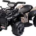 ATV for Kids, 6V Battery Powered Toddler 4 Wheeler w/Music, Light, 1.2mph Max Speed, Kids ATV 4 Wheeler for Toddlers Aged 1.5-3 Years Old, Black
