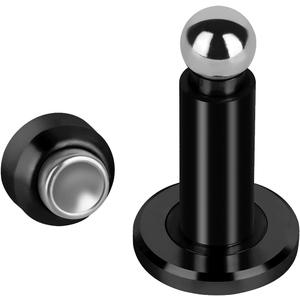 Adjustable Height Magnetic Door Stopper,Heavy Duty Magnetic Doorstop, 304 Stainless Steel Door Holder with Wall&Floor Mounted(Black)