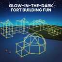 Tiny Land Glow Fort Building Kit for Kids Creative Fort Indoor & Outdoor Construction Toys with 86 Rods and 44 Balls for 5-12 Year Old Boys & Girls STEM Building Toy Gifts with Storage Bag