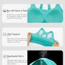 RUNNING GIRL Sports Bras for Women High Support, Adjustable Straps High Impact Racerback Bra with Hook Closure Molded Cup (Green, S)