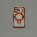 for iPhone 17 Pro Case Magnetic Stand,[Compatible with Magsafe] [Military Protection][Camera Lens Protector] Phone Case Cover for iPhone 17 Pro 6.3" - Orange