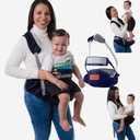 Uberfluss Baby Hip Carrier  Ergonomic, Comfortable & Parent-Approved Baby Carrier for Newborns & Toddlers up to 45 lbs, Hands-Free Convenience, Back Support, Adjustable Waistband for Moms & Dads (Dark Blue)