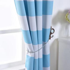 Sheer Curtains 84 Inch Long 2 Panels Blue Ocean Blue Striped Farmhouse Light Filtering Rod Pocket Semi Sheer Curtains, Voile Drapes for Living Room Bedroom, 52"x84"