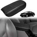 Muslogy Center Console Armrest Cover Fit for Honda Civic 2012-2015 Accessories, Comfort Armrest Pad Console Lid Cushion Vegan Leather Regular Thick