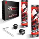 CNC Mountain Bike Handlebar Grips,Silicone Bike Grips for MTB/BMX/Bicycle-Double Lock on Locking Design Bicycle Handlebar Grips. (Red Pirates)