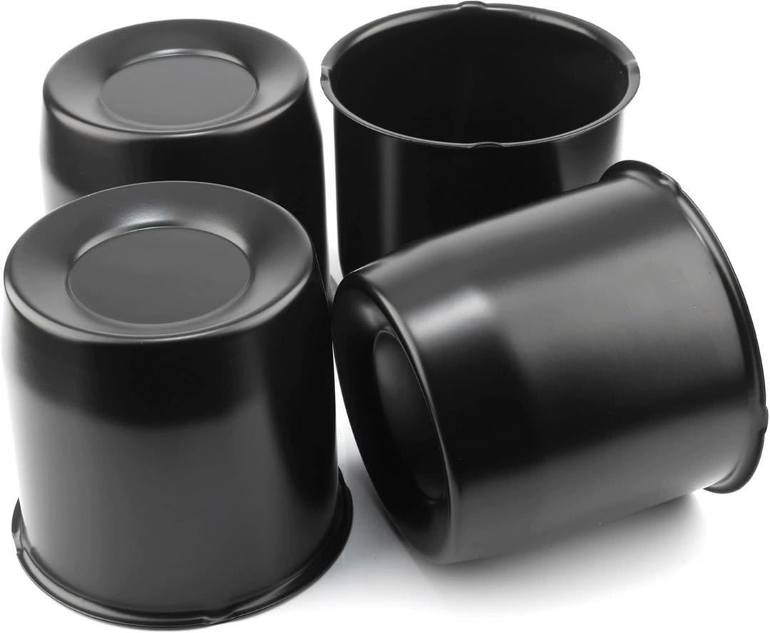 4Pcs 5.15inch Trailer Wheel Center Caps Push Through 5.15" Bore 4.92" Tall Hub Cap for Truck SUV RV Wheel Rim, Black Wheel Cover